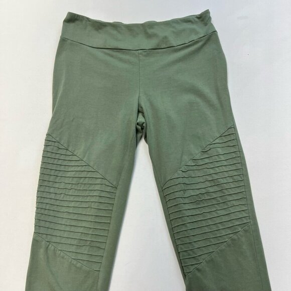 Ultra Flirt Womens Leggings Pants Green Mid Rise Stretch Cotton Blend Large - Picture 2 of 10